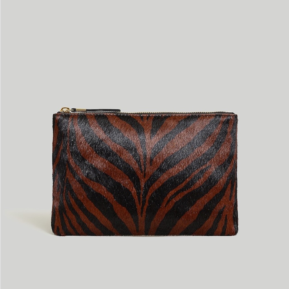 The Pouch Clutch in Zebra Calf Hair NWT